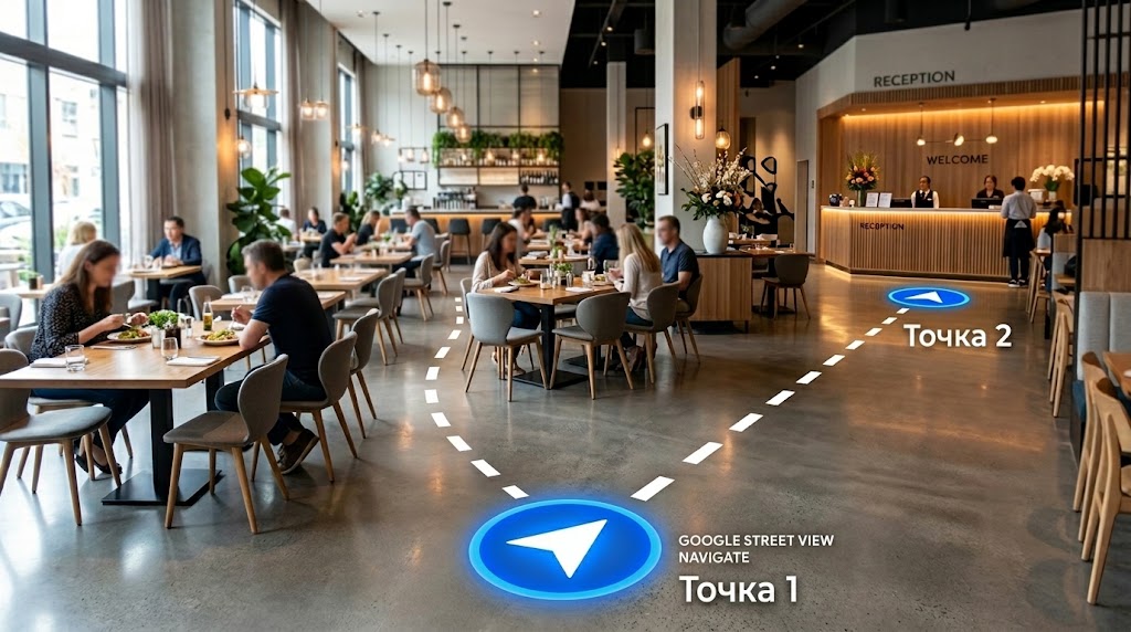 Точка 1 и Точка 2: навигация 3D-тура на Google Картах